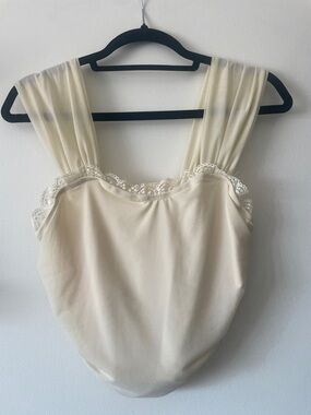Shein|Cream Lace Trim Tank Top|0XL/XL|NWOT